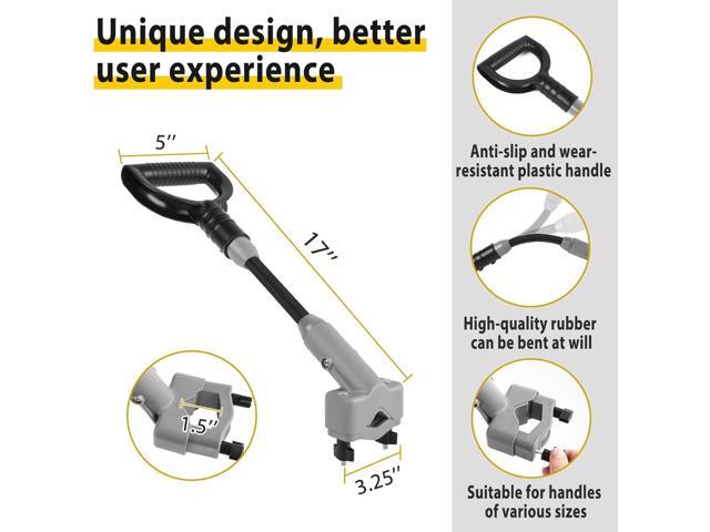Universal Shovel Handle, Strain-Reducing Elasticity Snow Shovel Handle Ergonomic Back Saver Attachment for Snow Shovels, Rakes, Weed Eater,String...