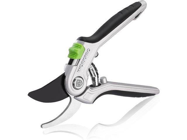 WORKPRO Bypass Pruning Shears, 8' Hand Pruners with Aluminum Handle, Stainless Steel & Sharp SK5 Blades, Professional Plant Snips Clippers for...