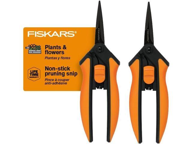 Fiskars Pruning Snips - 6' Garden Shears with Comfort Grip and Spring Action - Sharp and Precise Non-Stick Steel Blades - Quality Pruning Shears...