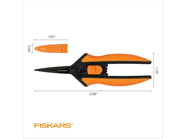 Fiskars Pruning Snips - 6' Garden Shears with Comfort Grip and Spring Action - Sharp and Precise Non-Stick Steel Blades - Quality Pruning Shears...