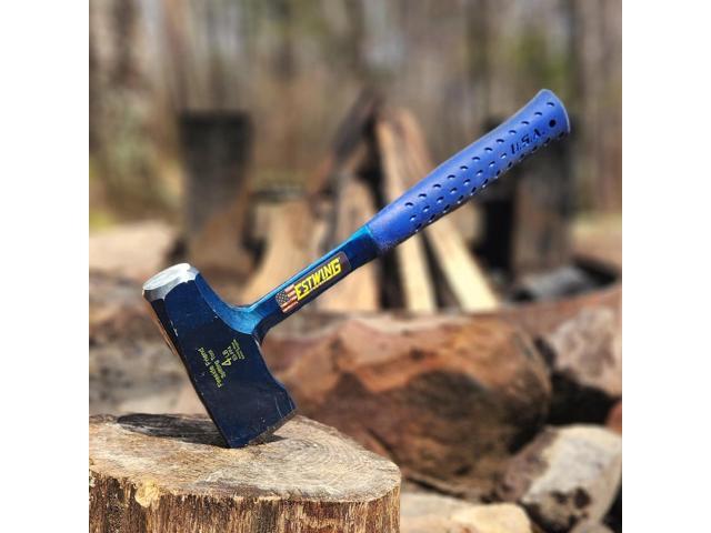 ESTWING Special Edition Fireside Friend - Leather 14' Wood Splitting Maul with Forged Steel Construction & Genuine Leather Grip