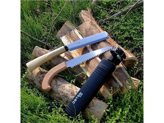 KAKURI Japanese NATA Tool Knife 6.5' and Pruning Saw Set, Made in Japan, Bushcraft Hatchet Axe and Saw Combo with Sheath for Camping, Outdoor,...