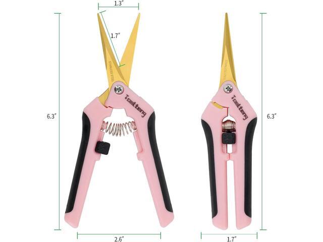 12 Packs Pruning Shears with Curved Blades, Garden Trimming Scissors, Gardening Hand Pruning Snips Titanium Coated Precision Bonsai Pruning Shears,...