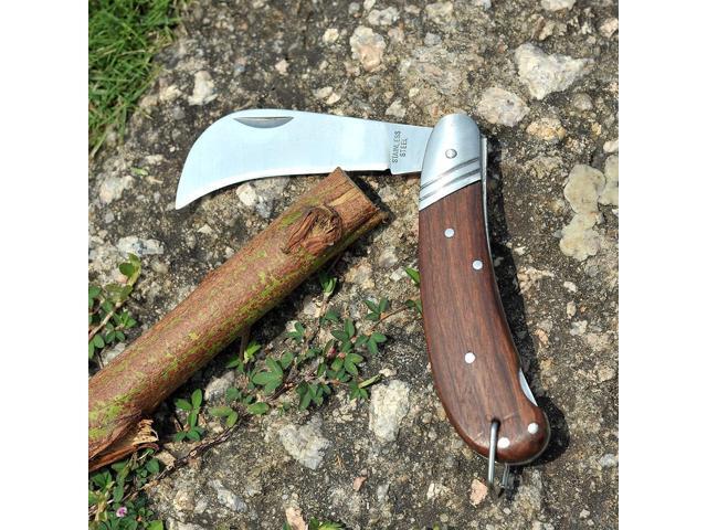 Pruning Knife with Lock Back, Stainless Steel Garden Hand Tools, Folding Pocket Knife for Grafting Multi Cutting Tool, Weed Branches Mushroom...