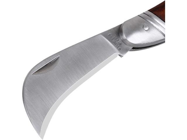 Pruning Knife with Lock Back, Stainless Steel Garden Hand Tools, Folding Pocket Knife for Grafting Multi Cutting Tool, Weed Branches Mushroom...