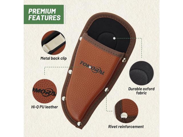 TOMORAL Pruner Holster Pruning Shears Hanging Pouch PU Leather Pliers Pruner Holder for Hand Pruner, Garden Shears,Clippers