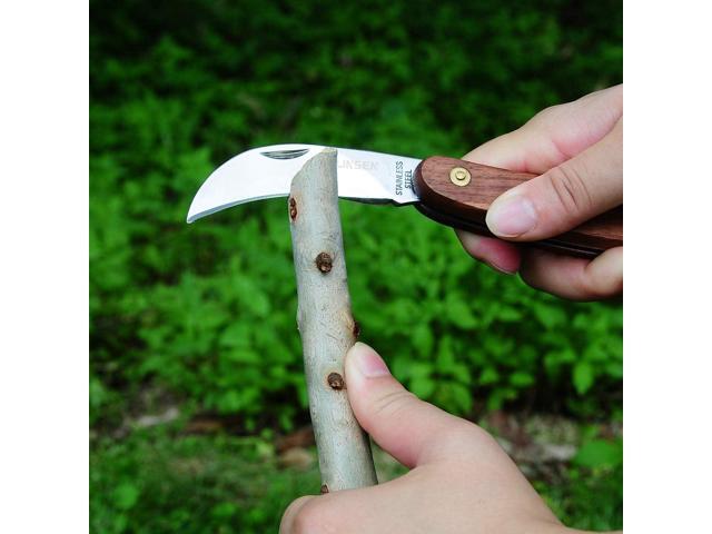 Linsen-outdoor Pruning Knife,Grafting knife, Stainless Steel Garden Budding Knife, Folding Pocket Knife For Grafting Multi Cutting Tool, Weed...