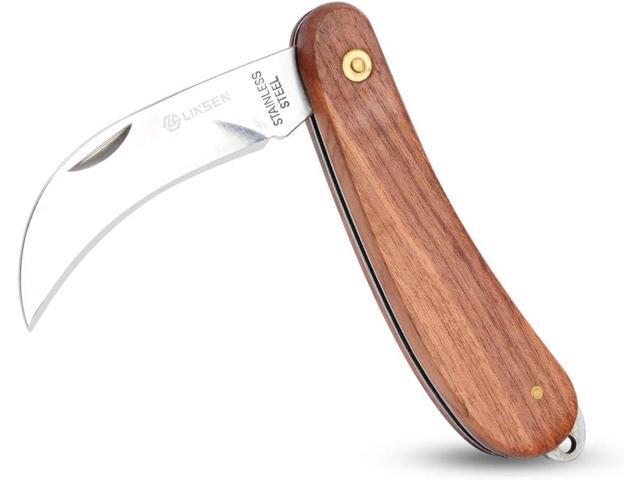 Linsen-outdoor Pruning Knife,Grafting knife, Stainless Steel Garden Budding Knife, Folding Pocket Knife For Grafting Multi Cutting Tool, Weed...