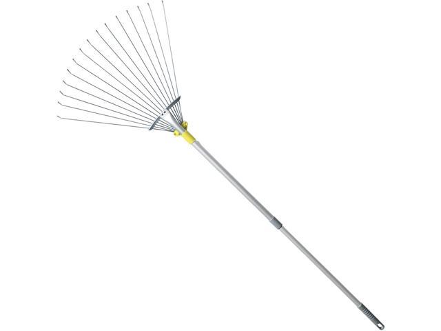 JARDINEER Adjustable Metal Leaf Rake, for Leaves Shrubs and Small Areas in Garden, Yard, Lawn, with Expandable Head 7-23', for Men Women Kids