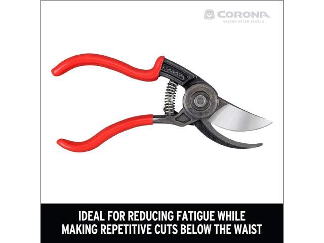 Corona BP 3640 Forged Steel ErgoACTION Angled Bypass Hand Pruner - 3/4 inch Cut Capacity Stem and Branch Garden Shears, Red