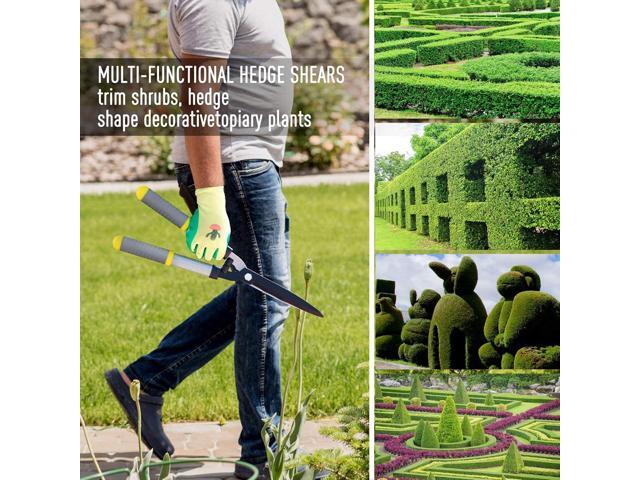 Colwelt Hedge Clippers 21'', Hedge Shears for Trimming Borders, Boxwood, and Bushes, Hedge Gardening Shears with Carbon Steel Sharp Blades &...