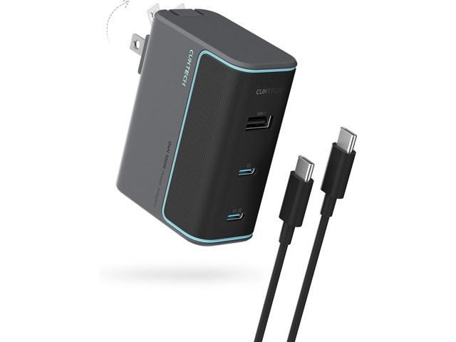CUKTECH 10 100W USB C Wall Charger, 3-Port Multi-Device Fast Charging, Portable Laptop Charger Block for MacBook Pro/Air, iPad Pro, iPhone...