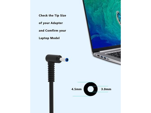 45W Ac Adapter Compatible with HP 14 Laptop-Blue Smart tip Power Adapter Cord Notebook Charger