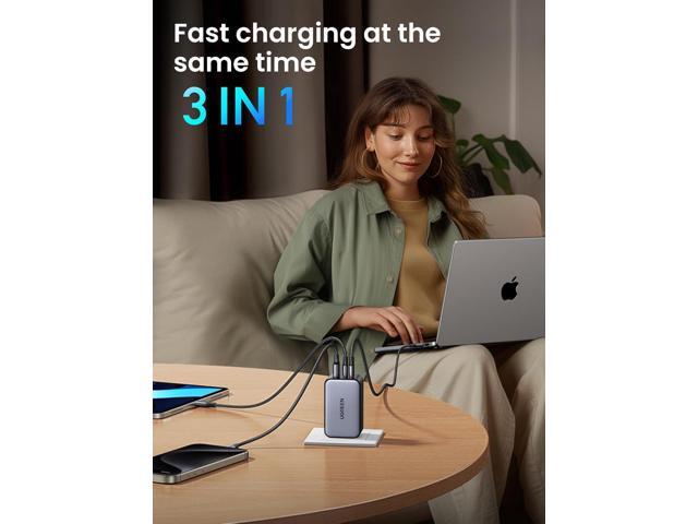 UGREEN Nexode X 100W GaN USB C Wall Charger, 3-Port Foldable Compact PPS Fast Power Adapter for MacBook Pro, iPad Pro/Air, iPhone 17/16/15 Series,...