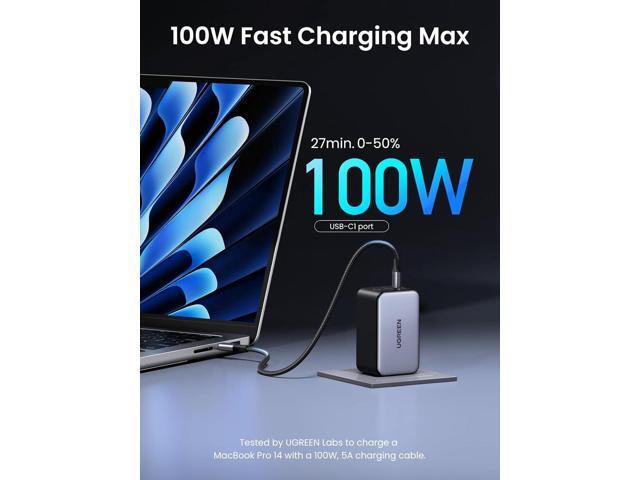 UGREEN Nexode X 100W GaN USB C Wall Charger, 3-Port Foldable Compact PPS Fast Power Adapter for MacBook Pro, iPad Pro/Air, iPhone 17/16/15 Series,...