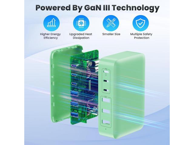 USB C Charger Block, GaN III 8-Port USB C Fast Charging Station PPS PD 65W Laptop Charger Adapter Compatible with MacBook Pro/Air,DELL,HP...