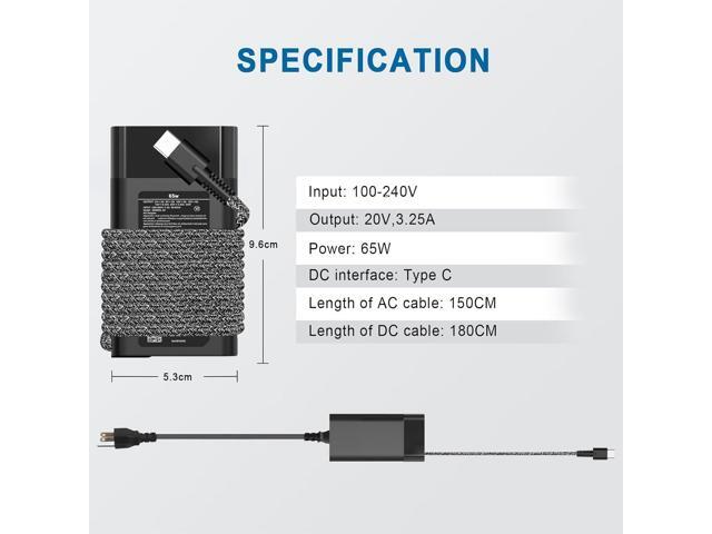 65W 45W USB C Laptop Charger for HP Spectre x360, Chromebook X360, Envy, Elitebook x360, Pavilion, Elite x2,Type C Charger