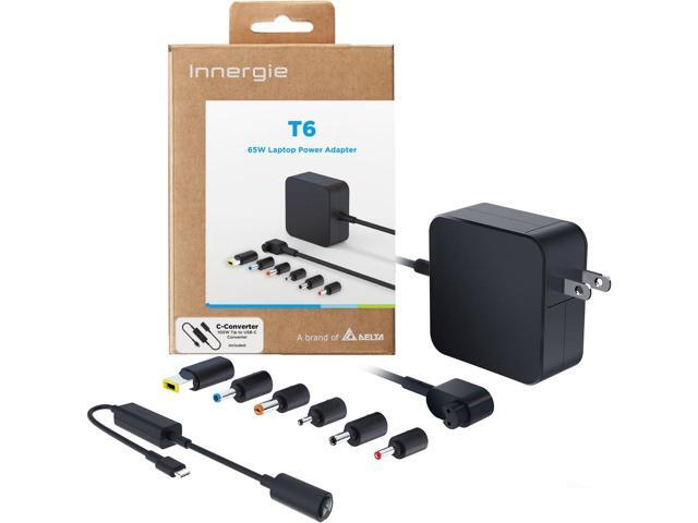 Innergie T6 65W Universal Laptop Charger Power Adapter with 100W C-Converter Cable - Compatible with Most Laptop Brands and USB-C Devices. (Delta...