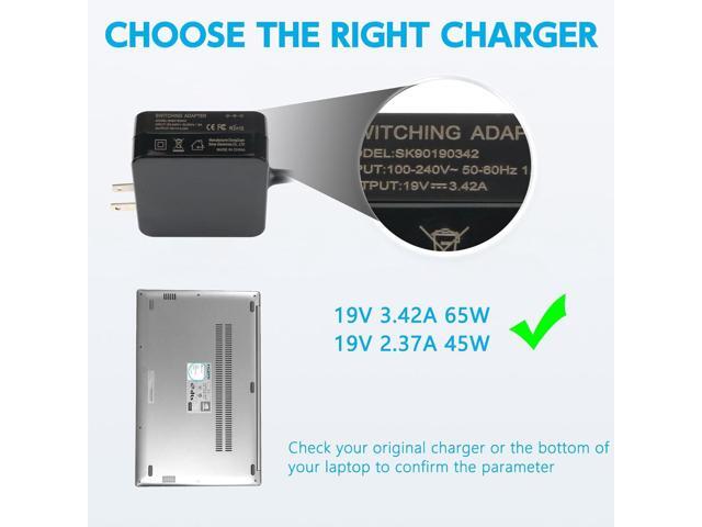 Charger Compatible with Asus Laptop Computer 65W 45W Round Tip Power Supply AC Adapter Compatible withAsus VivoBook flip 14 15 17 F412 F512 X512...