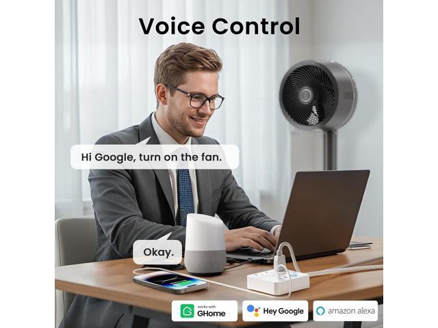 GHome Smart Plug Power Strip, WiFi Surge Protector Work with Alexa Google Home, Smart Outlets with 3 USB 3 Charging Port, Multi-Plug Extender for...
