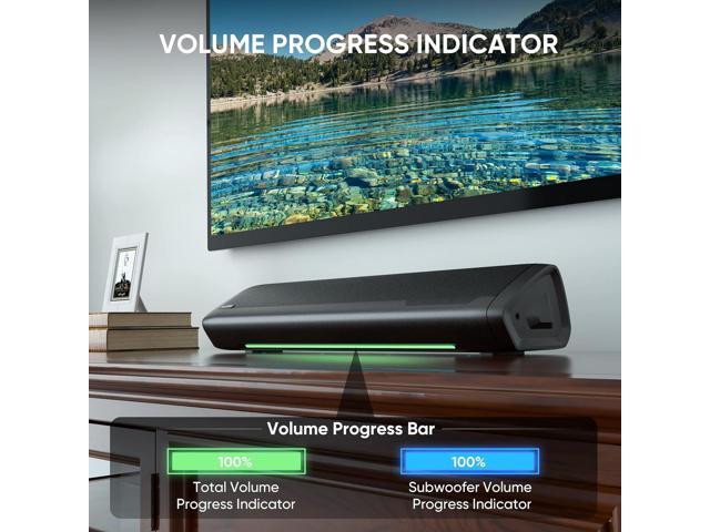 Saiyin Sound Bars for TV with Subwoofer, 2.1 Deep Bass Small Soundbar Monitor Speaker Home Theater Surround System PC Gaming Bluetooth/AUX/Optical...