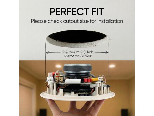 Micca Reference Series R-8C 2-Way in Ceiling in Wall Speaker, 8 Inch Woofer, 1-Inch Pivoting Aluminum Dome Tweeter, Tone Controls, 9.5-Inch Cutout...