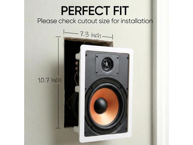 Micca M-6S 2-Way in-Wall Speaker, 7.3'(W) by 10.7'(H) Cutout, Home Theater, Whole House Audio, Indoor or Covered Outdoor, 6.5' Woofer, 1' Tweeter,...