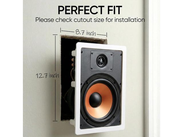 Micca M-8S 2-Way in-Wall Speaker, 10.0'(W) by 14.1'(H) Cutout, Home Theater, Whole House Audio, Indoor or Covered Outdoor, 8' Woofer, 1' Tweeter,...