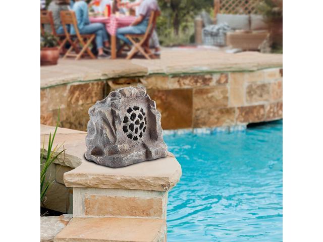 Alpine Corporation 11' Tall Waterproof Bluetooth Solar-Powered Wireless Rock Speaker with 50 Foot Range High-Fidelity Sound, and Portable Audio...