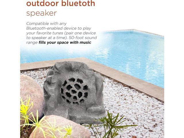 Alpine Corporation 11' Tall Waterproof Bluetooth Solar-Powered Wireless Rock Speaker with 50 Foot Range High-Fidelity Sound, and Portable Audio...