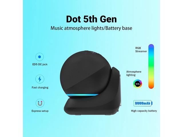 Fanxoo ED5 Alexa Battery Base. The DC Socket Provides Mobile Power for Echo Dot 5th Generation,Built in Atmosphere Light,10000 mAh(Blue)(Not...