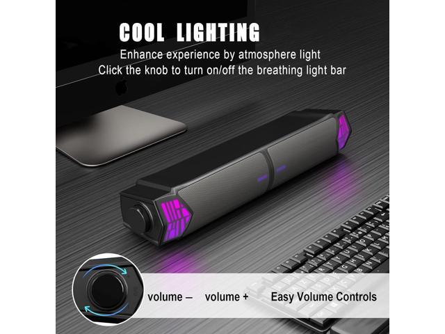 Smalody Gaming Speakers for PC, Computer Speakers for Desktop Monitor with Bluetooth, 2 in 1 Computer Speaker Soundbar, Can Be Split and Combined...