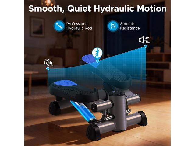 Efitment Mini Stepper for Exercise at Home, Twist Stair Stepper with Resistance Bands, LCD Monitor, Compact Cardio Step Machine for Full Body Workout