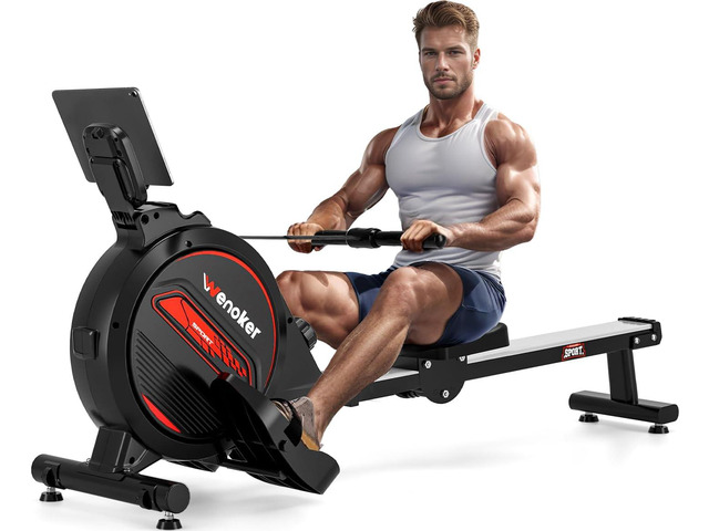 Rowing Machine,Wenoker Magnetic Rower Machine for Home,App Supported 350 LB Weight Capacity, Smooth Whisper Quiet with LCD Monitor Tablet Holder &...