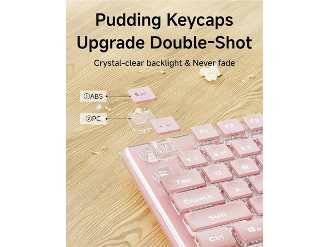 SEUNKWANG EWEADN GX710S Backlit Computer Keyboards, Wired USB Keyboard with White Backlit, Metal Panel, Plug and Play, Pudding Keycaps Full Size...