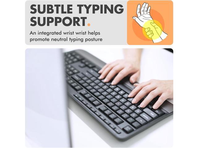 X9 Wired Keyboard - Comfortable Typing - Ergonomic Full Size USB Keyboard with Wrist Rest, Number Pad, Multimedia and 114 Keys - External Computer...