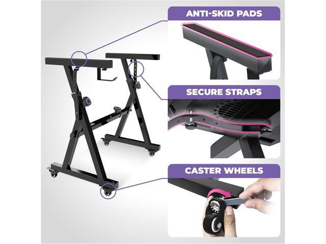 Liquid Stands Piano Keyboard Stand and Bench Set - Portable Heavy Duty Music Stand for 54-88 Key Electric Pianos & Adjustable Piano Bench, Stool -...