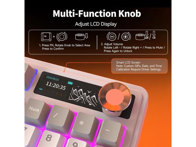 Ajazz AK980 V2 Wireless Mechanical Gaming Keyboard,Tri-Mode BT5.0/2.4GHz/USB-C 10000mAh Battery Hot Swappable RGB Backlit Computer Gaming Keyboards...