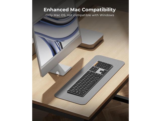 ProtoArc Backlit Wireless Keyboard for Mac, K110-A Aluminum Full Size Ultra Slim Bluetooth Keyboard, Multi-Device, Low Profile, Fluid Quiet Typing,...