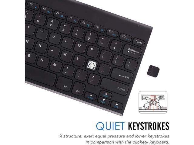 Arteck 2.4G Wireless Keyboard Stainless Steel Ultra Slim Keyboard for Computer/Desktop/PC/Laptop/Surface/Smart TV and Windows 11/10 / 8/7 /...