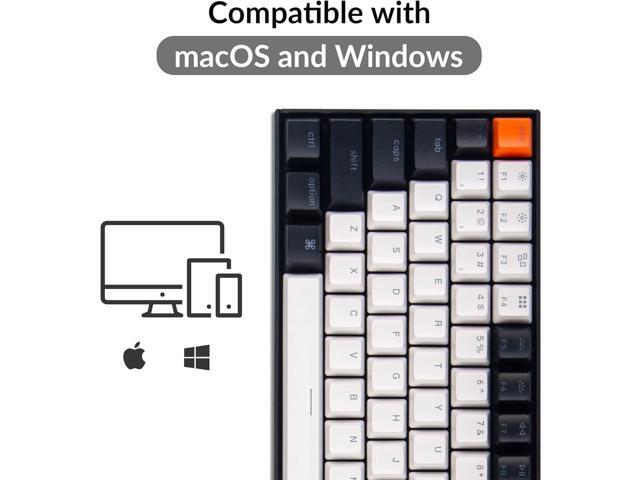 Keychron K2 75% Layout 84 Keys Hot-swappable Bluetooth Wireless/USB Wired Mechanical Keyboard for Mac with Super Brown Switch/Double-Shot...