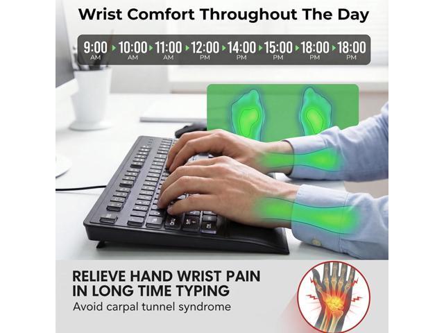 Large Print Backlit Keyboard - High Visibility Big Letter Keyboard for Seniors and Visually Impaired, Wired USB with light up and Comfortable Wrist...