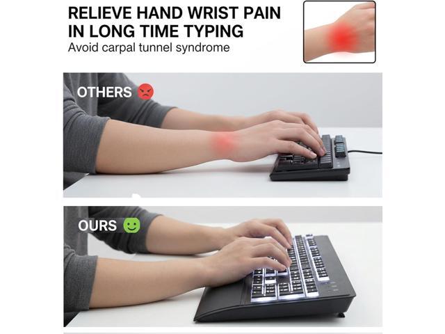 Large Print Backlit Keyboard - High Visibility Big Letter Keyboard for Seniors and Visually Impaired, Wired USB with light up and Comfortable Wrist...