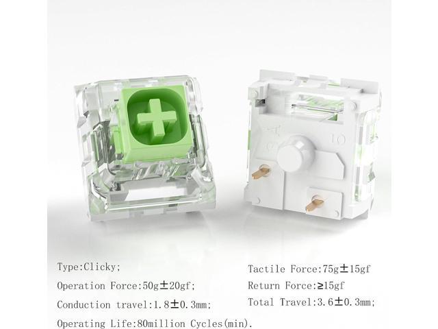 Kailh Box Jade Switches for Mechanical Gaming Keyboard,3-Pin 50gf Clicky/lubed/Dust & Waterproof Switches(108Pcs,Kailh Box Jade)