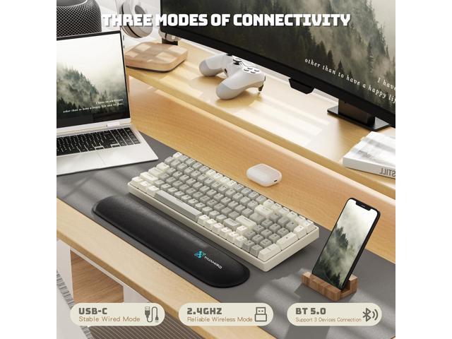Wireless Mechanical Keyboard, 100-Key 96% Layout Gaming Keyboard with Wrist Rest, Hot-Swappable Silent Linear Switches, Tri-Mode BT/2.4G/USB-C, LED...