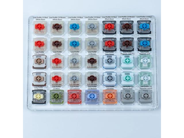 GATERON Low Profile Keyboard Switches Series, Jade Pro Chocolate Banana Grey Heron Switches Compatible for Low Profile Gaming Keyboard