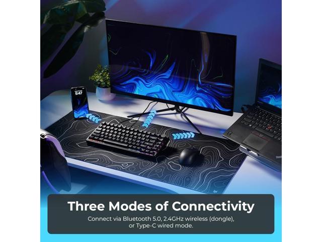 TECWARE Ghost 75% RGB Mechanical Keyboard Tri-Mode Connectivity 2.4GHz Bluetooth USB-C Pre-Lubed Linear Switches Hot-Swappable ...