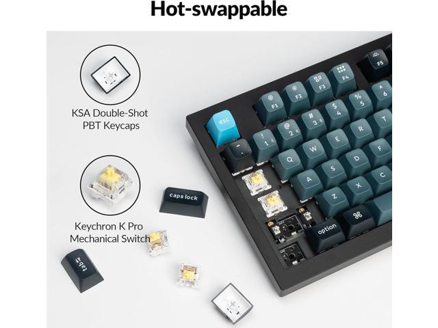 Keychron Q5 Pro Wireless QMK/VIA Mechanical Keyboard, 96% Layout Programmable Knob Full Aluminum Double-Gasket Design, Hot-swappable K Pro Banana...