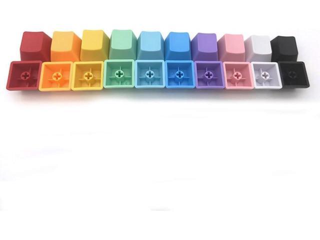 OEM Profile Blank Keycaps PBT Rainbow Mixed Colors 1U R4 Keycap for MX switches Mechanical Keyboard (Mixed Colors, 100pcs)