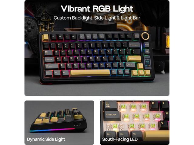 EPOMAKER X Aula EA75 MAX Wireless Gaming Keyboard with Screen & Knob, 5000mAh, Hot-Swap, Lubed Switches, RGB Backlit, Creamy Gasket, 75% Mechanical...